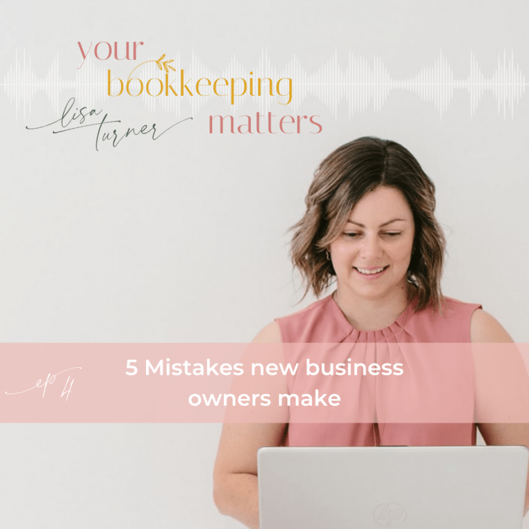 Your Bookkeeping matters podcast episode 4 tile cover pink and grey theme