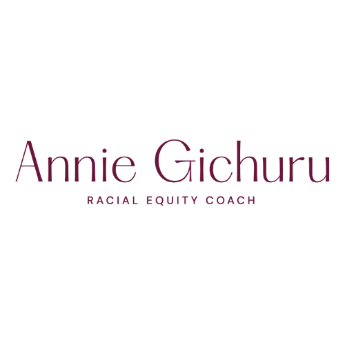 Annie Gichuru Racial Equity Coach text in purple logo